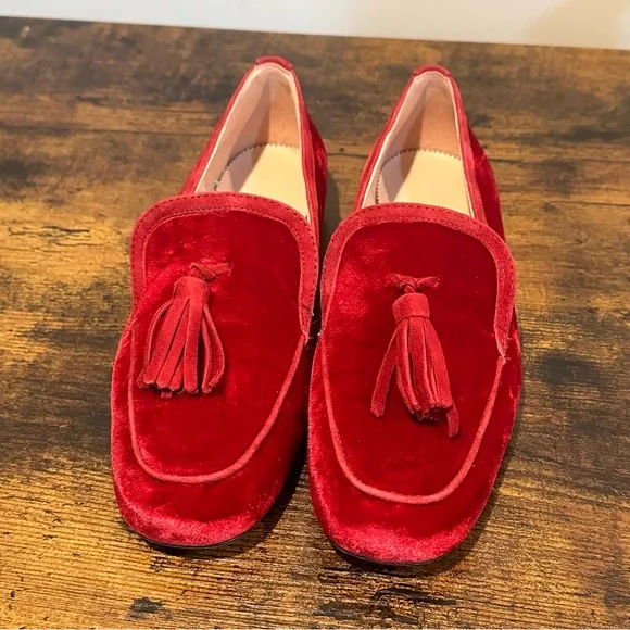 J Crew Marie Tassel Loafers in Velvet - Picture 4 of 10